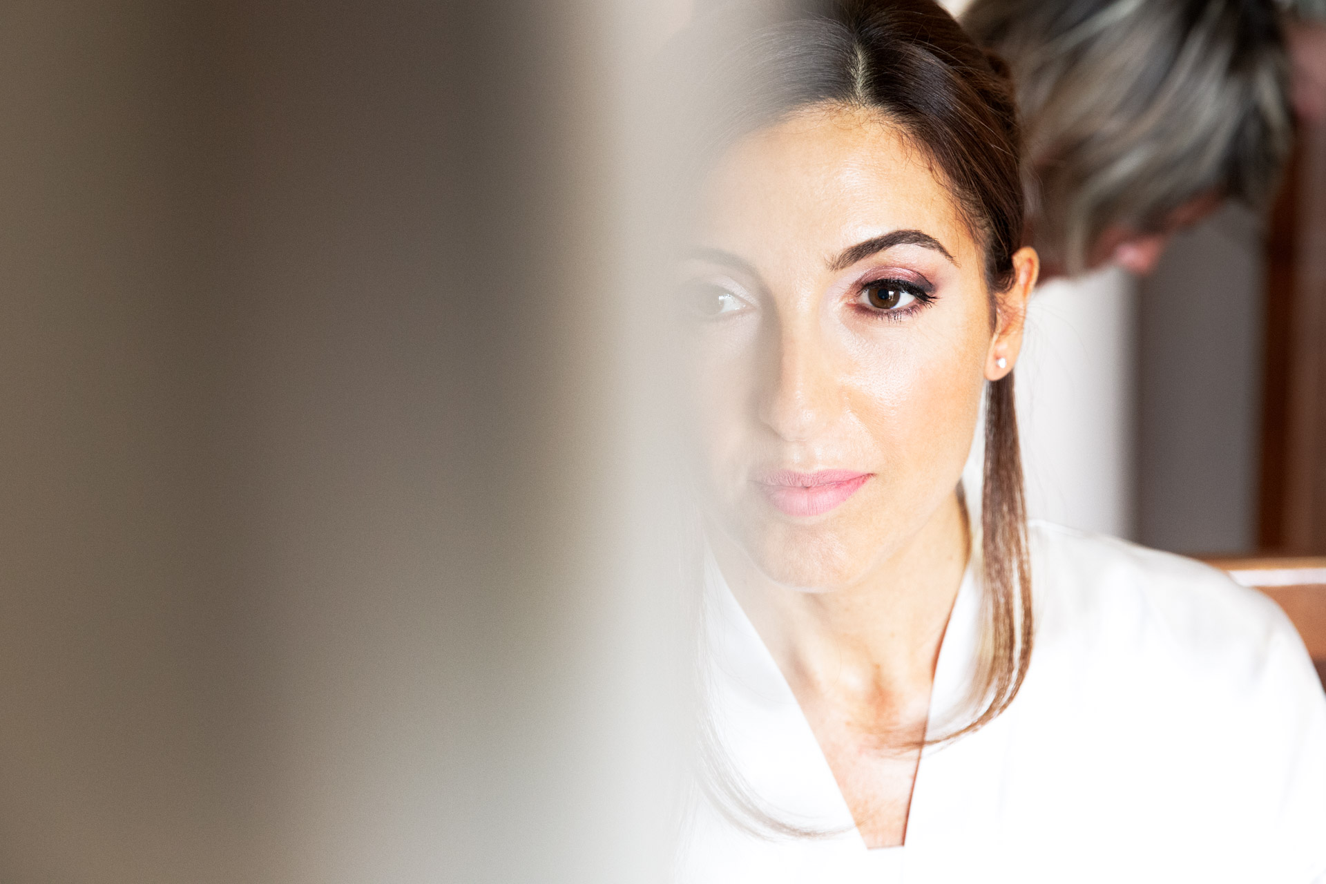 The bride gets ready