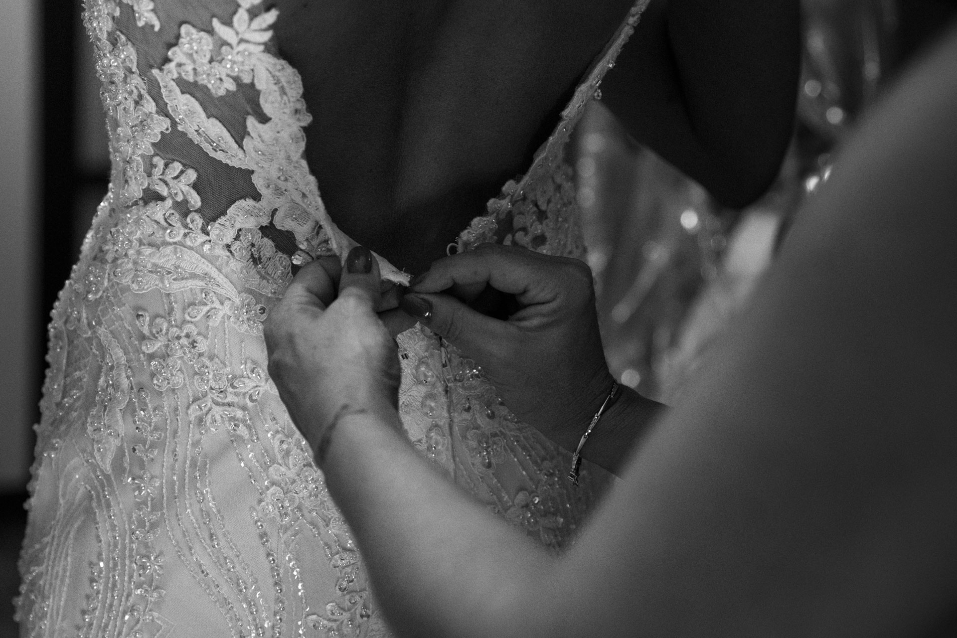 The bride gets ready