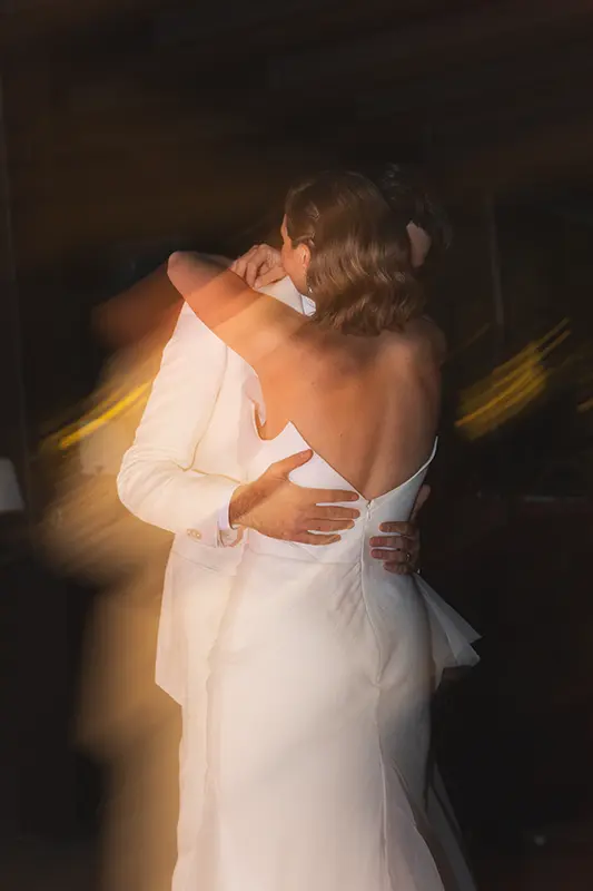 The newlyweds dance