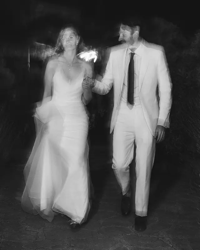 The newlyweds arrive on the dance floor